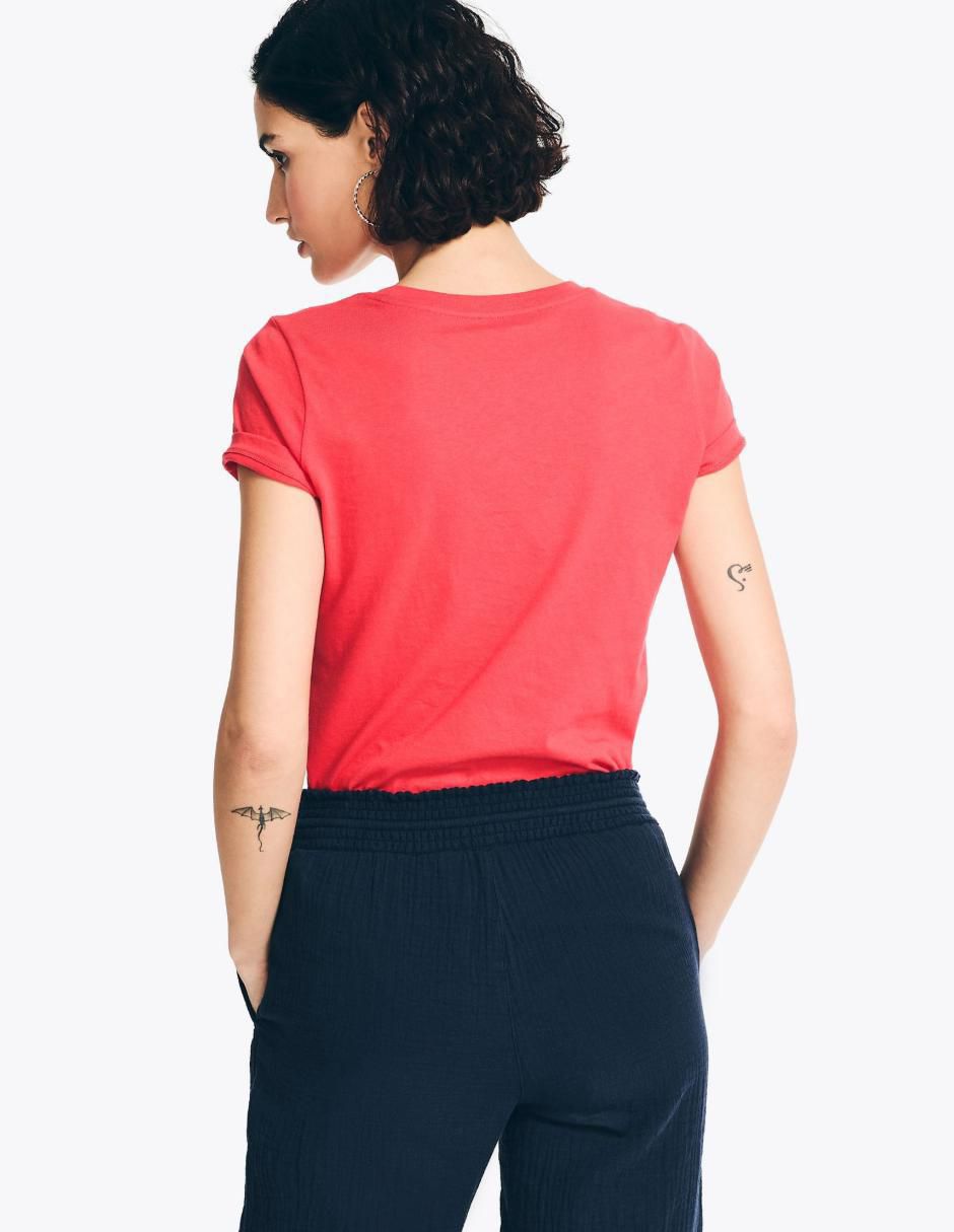 Playera manga corta cuello redondo mujer