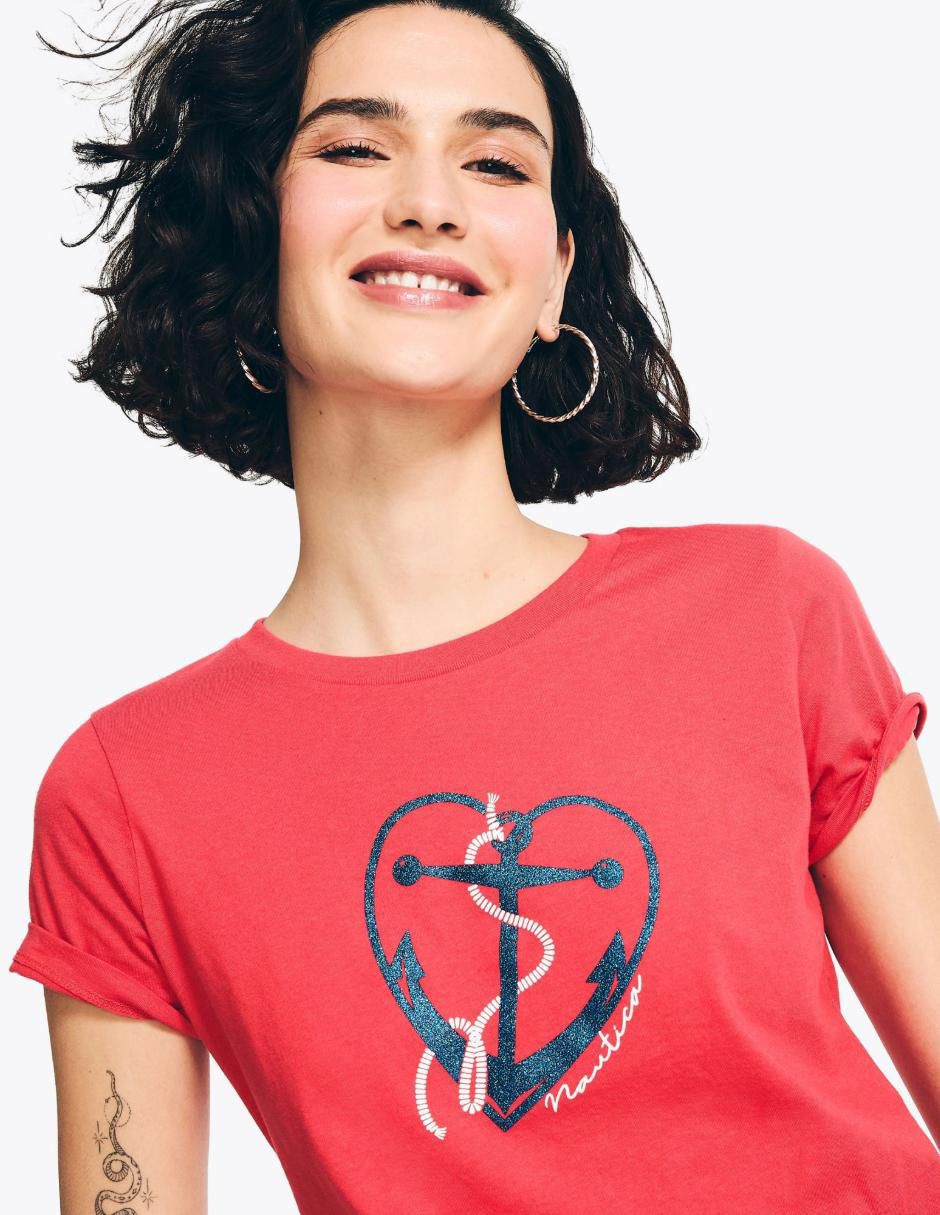 Playera manga corta cuello redondo mujer
