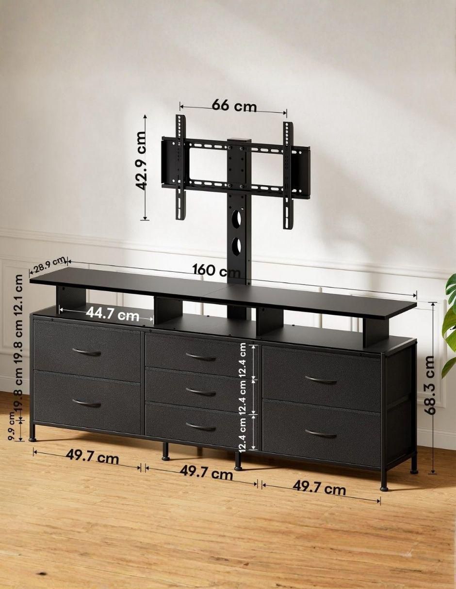 Cajonera armable con soporte para tv de MDF 8