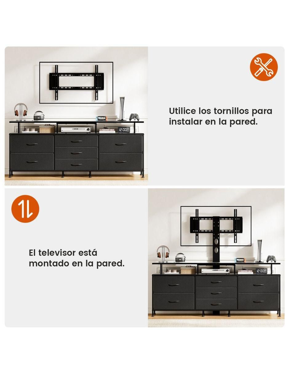 Cajonera armable con soporte para tv de MDF 7