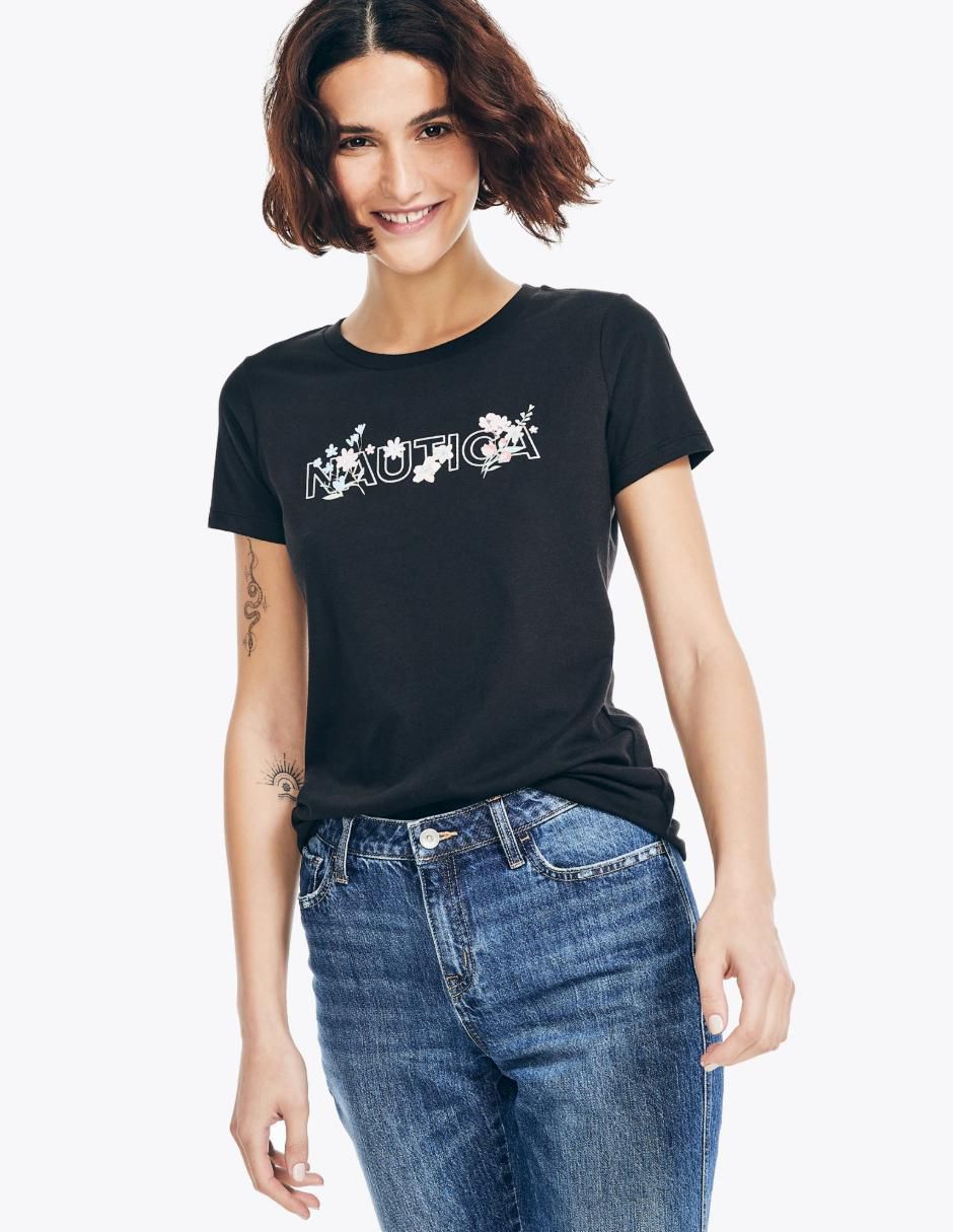 Playera manga corta cuello redondo mujer
