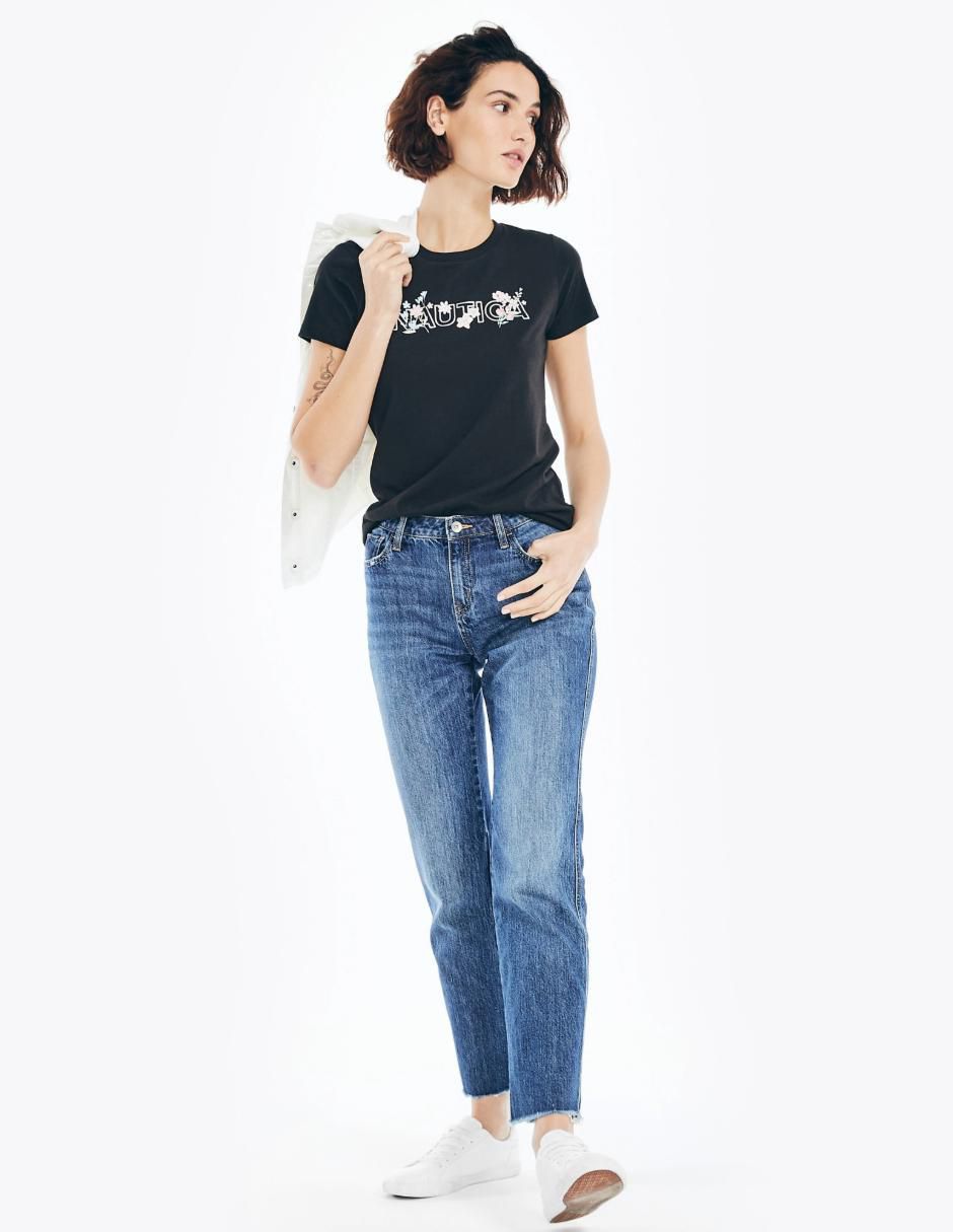 Playera manga corta cuello redondo mujer