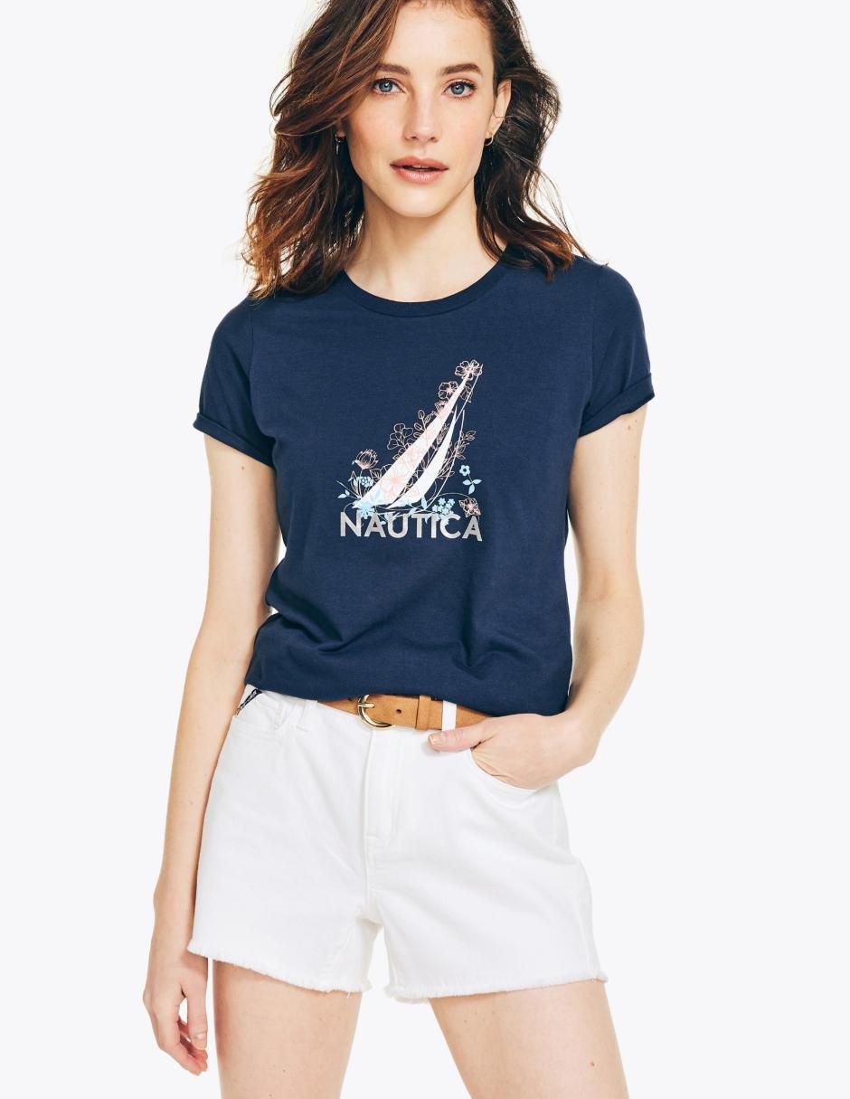 Playera manga corta cuello redondo mujer