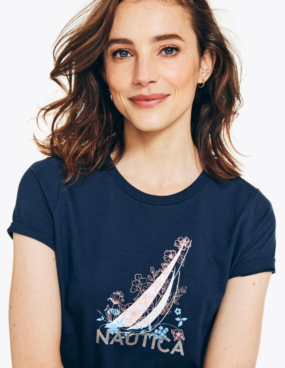 Playera manga corta cuello redondo mujer