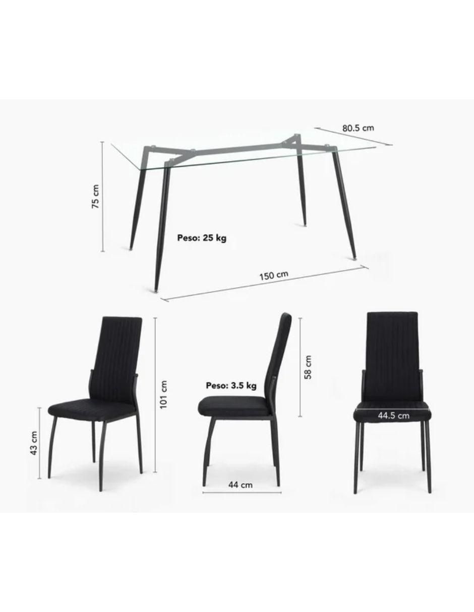 Comedor Kingshouse para 6 personas de cristal templado 5