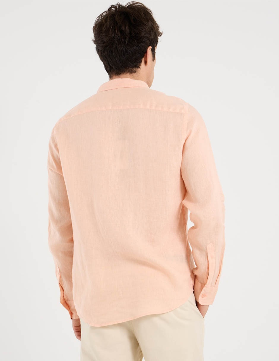 Casual de lino manga larga para hombre 3