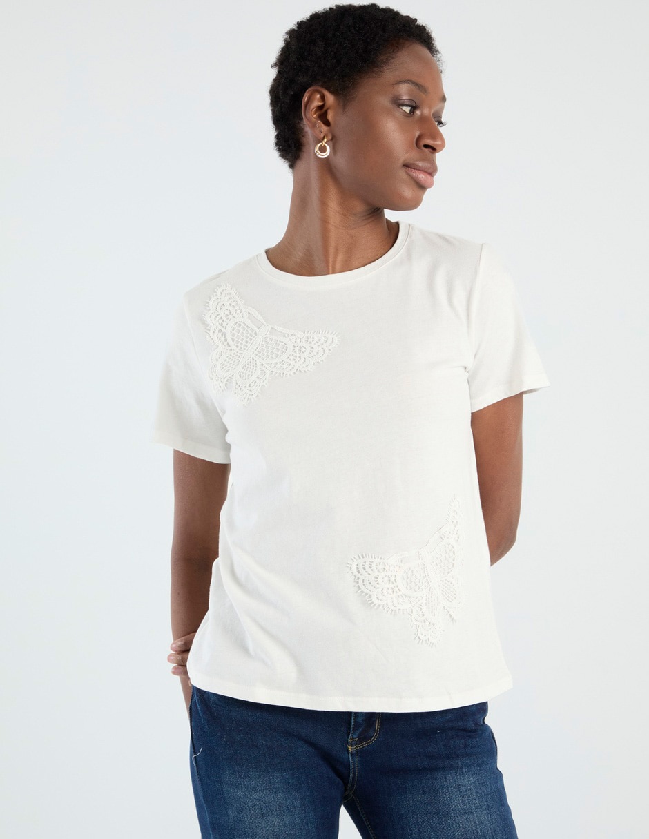 Playera manga corta cuello redondo mujer Playera manga corta cuello redondo mujer