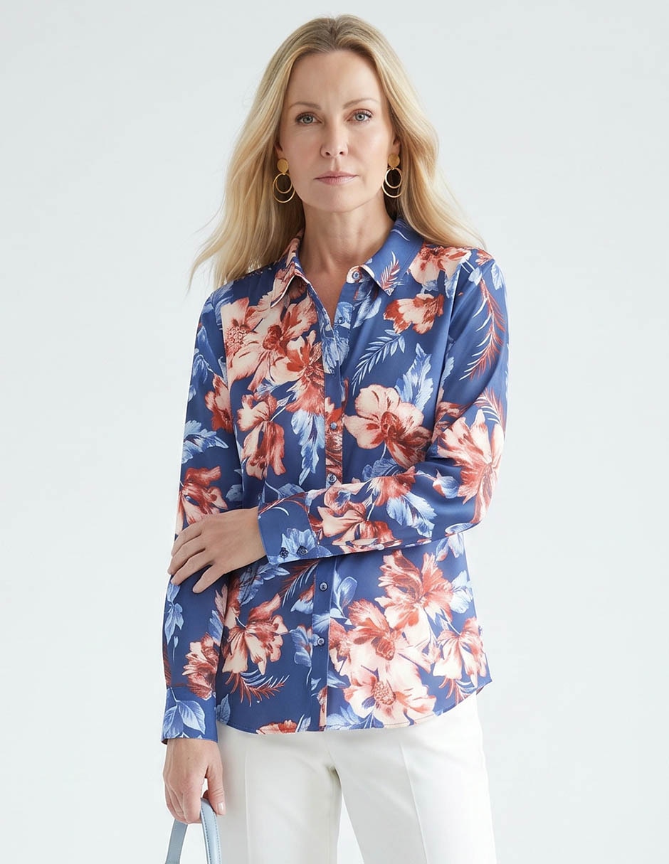 Blusa manga larga para mujer