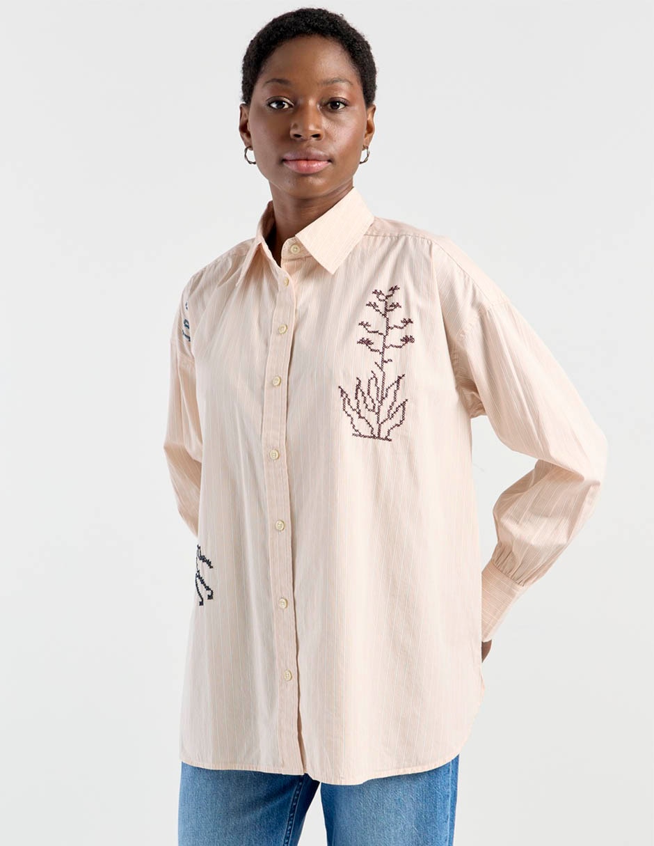 Blusa camisera manga larga para mujer 1