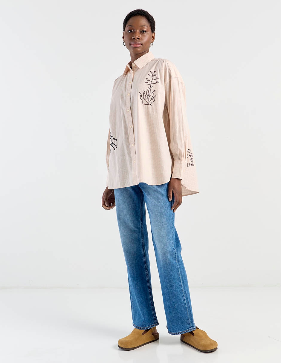 Blusa camisera manga larga para mujer 7