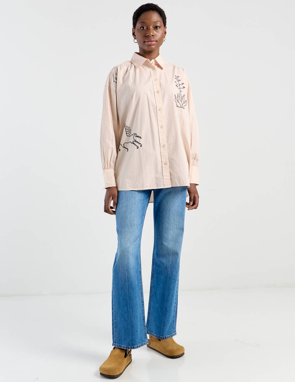 Blusa camisera manga larga para mujer 8