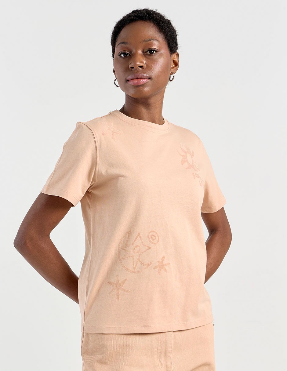 Playera manga corta Scotch & Soda cuello redondo para mujer