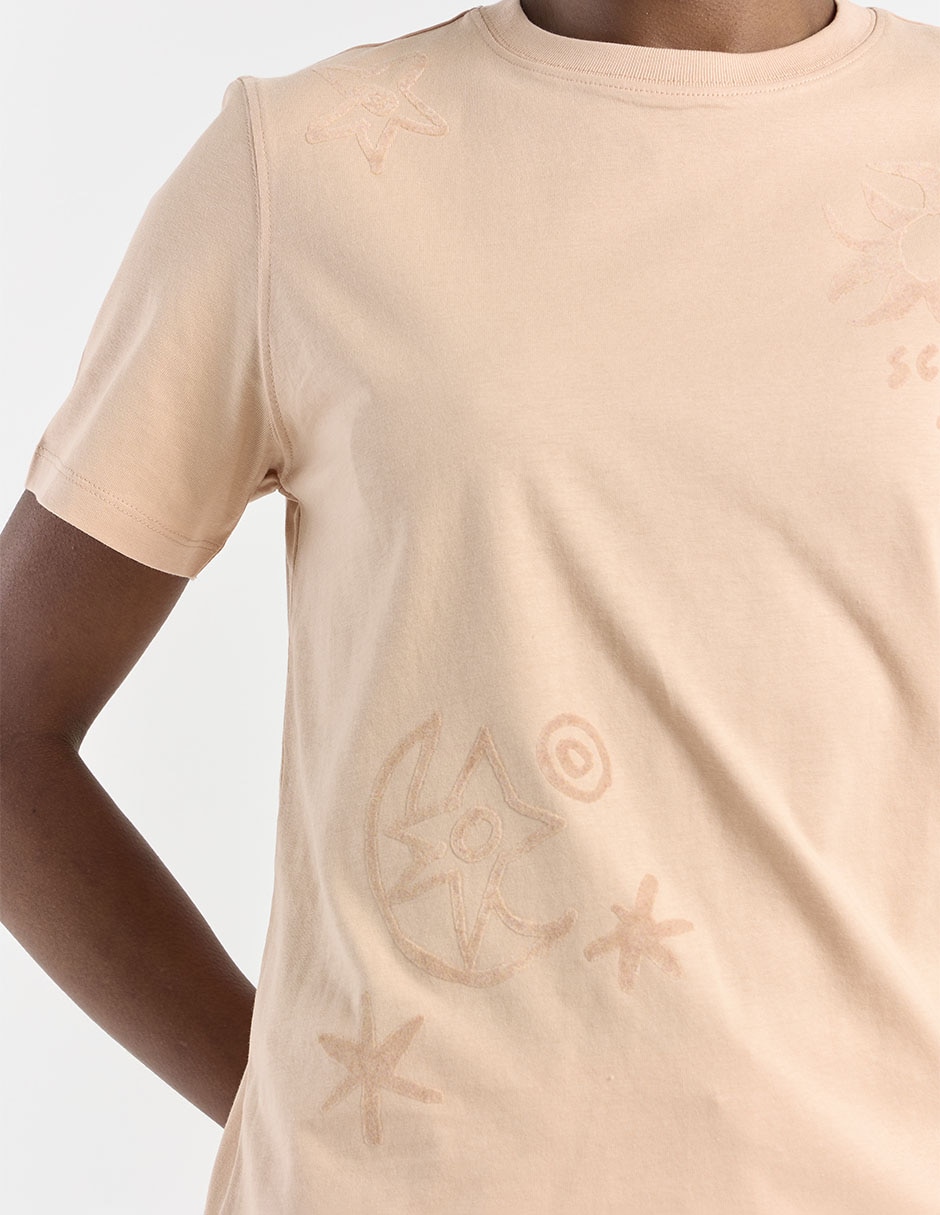 Playera manga corta Scotch & Soda cuello redondo para mujer
