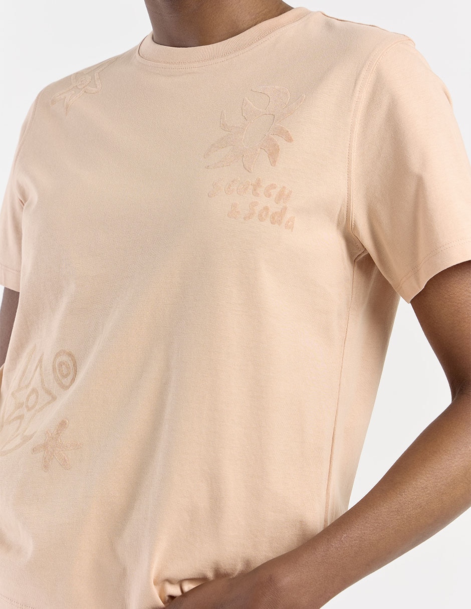 Playera manga corta Scotch & Soda cuello redondo para mujer
