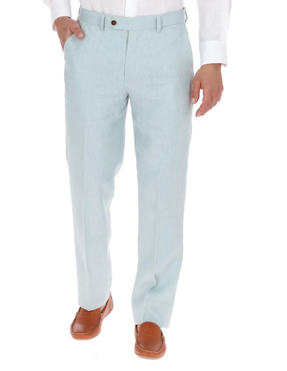 Pantalón de vestir recto de lino para hombre