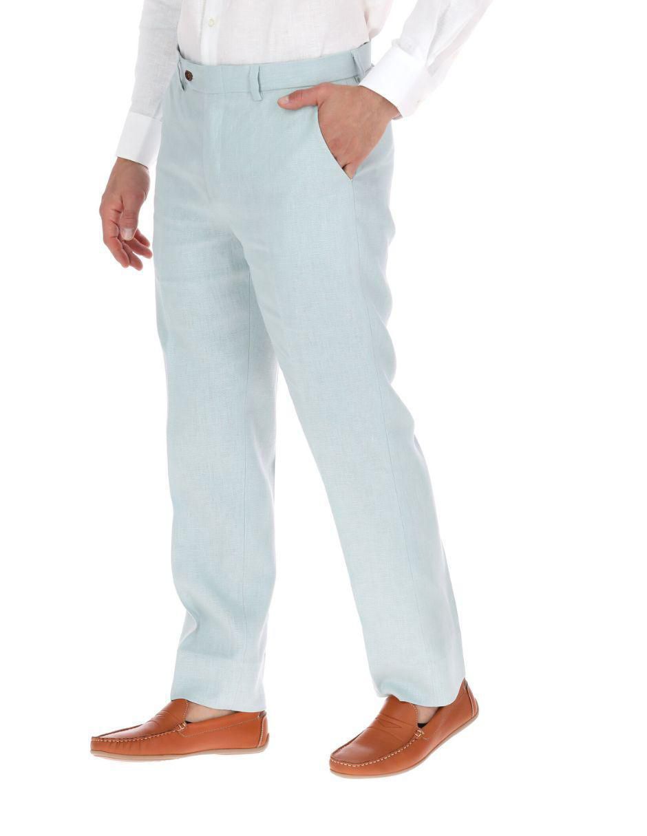 Pantalón de vestir recto de lino para hombre 2