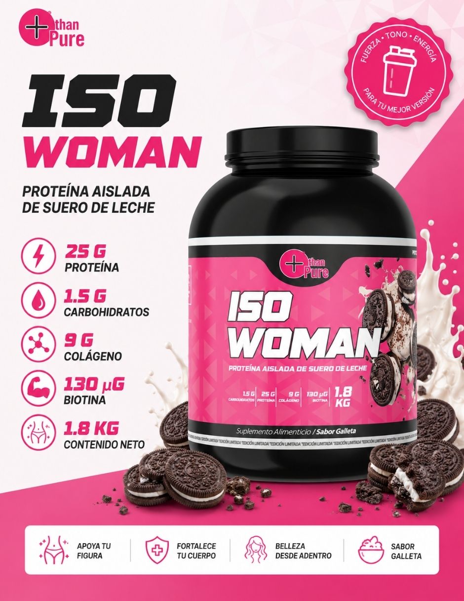 Iso Woman Fit Nutrition con colageno sabor galleta de 1.8 kg