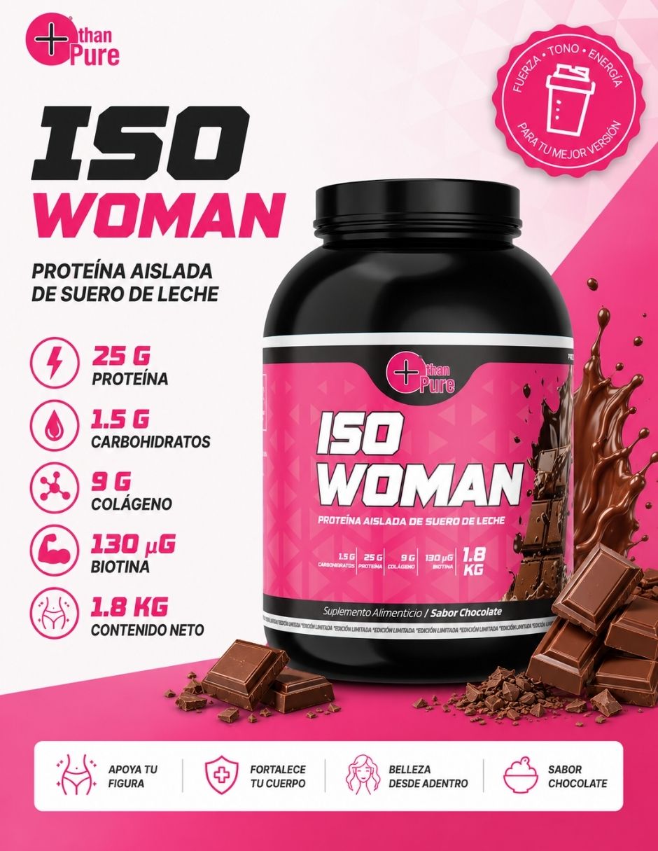 Iso Woman Fit Nutrition con colageno sabor chocolate de 1.8 kg