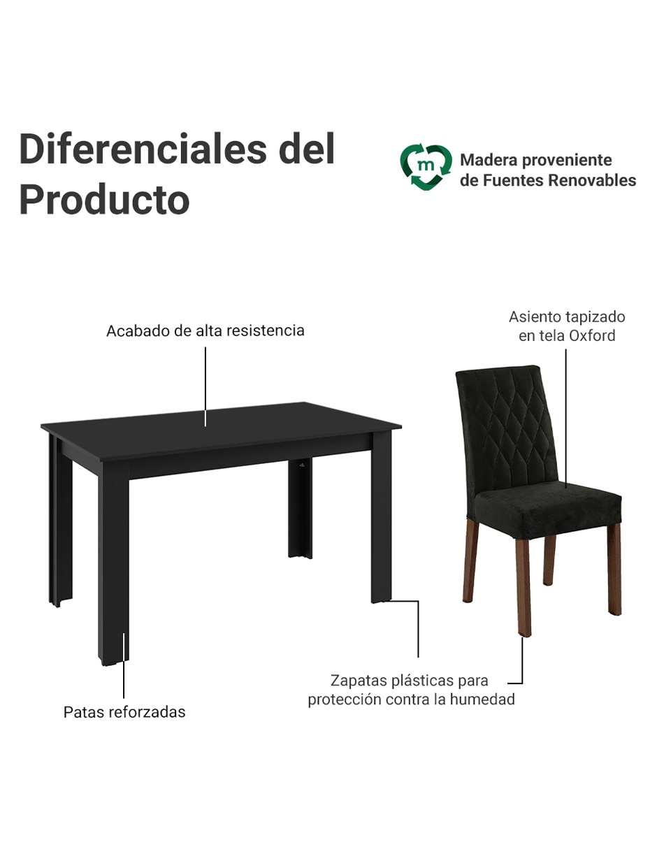 Comedor Allegro Madesa para 6 personas