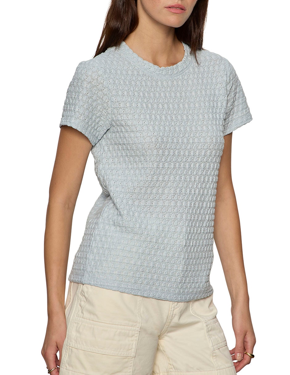 Playera manga corta cuello redondo mujer