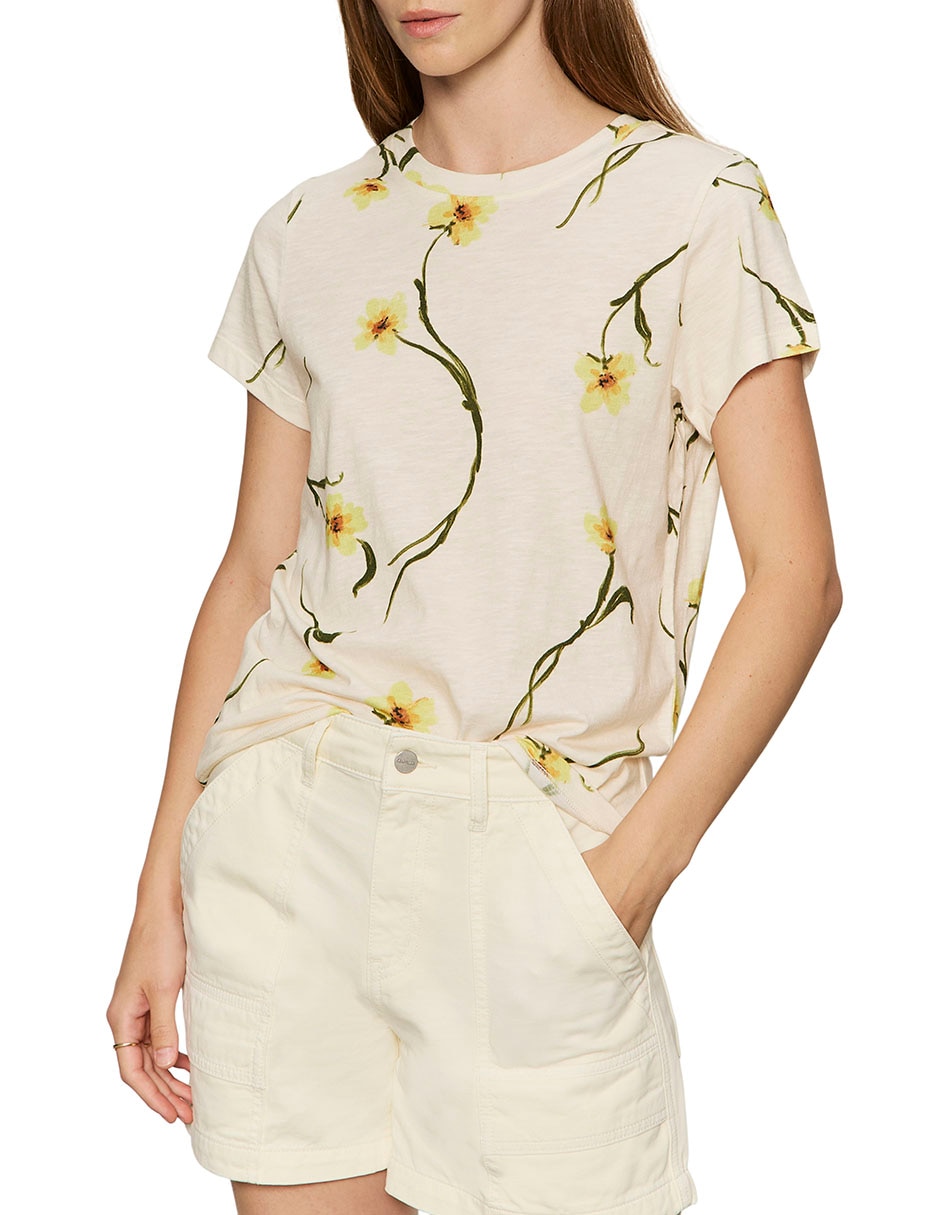 Playera manga corta cuello redondo para mujer Playera manga corta cuello redondo para mujer