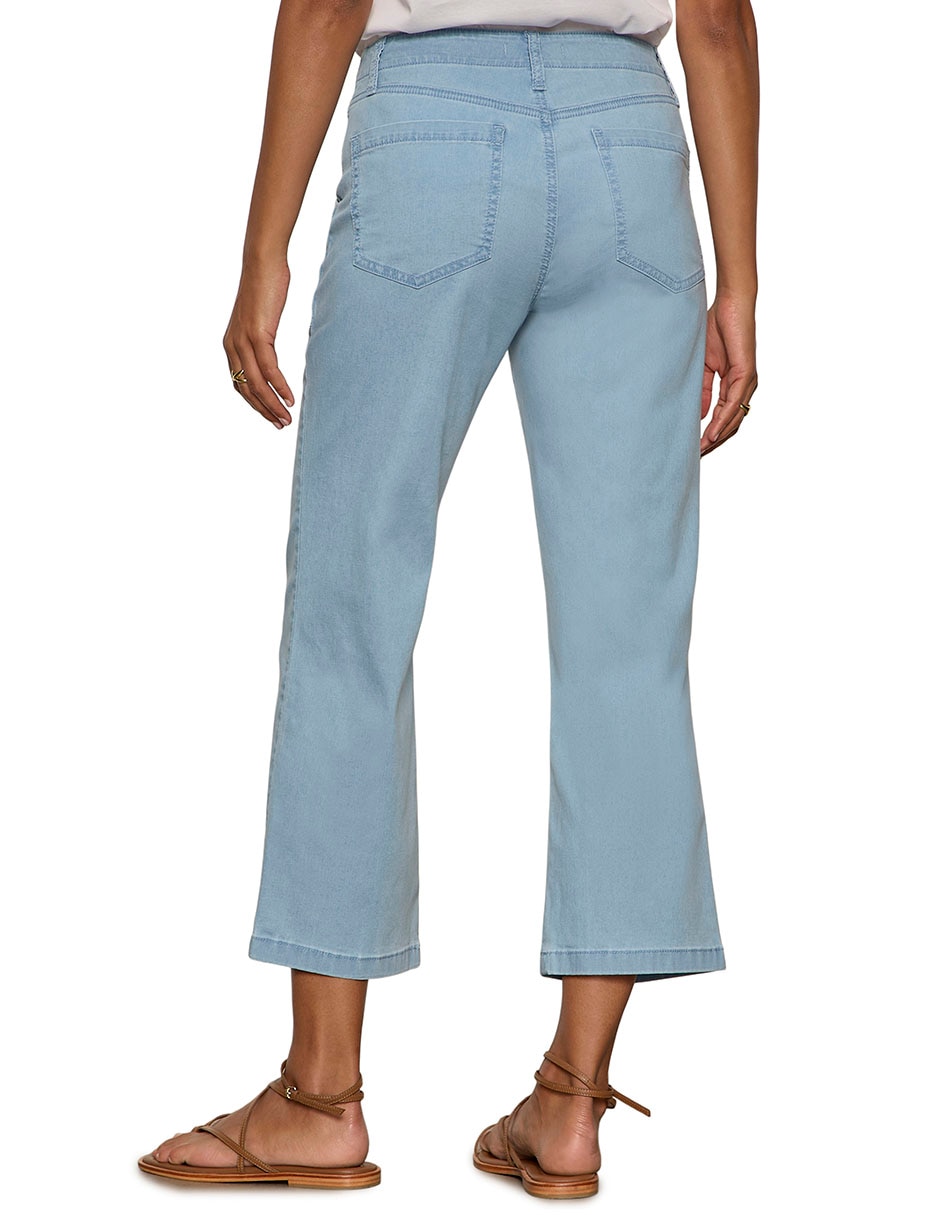Jeans capri wide leg para mujer 5