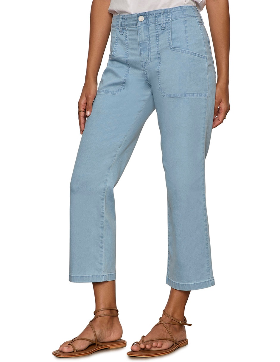 Jeans capri wide leg para mujer 4