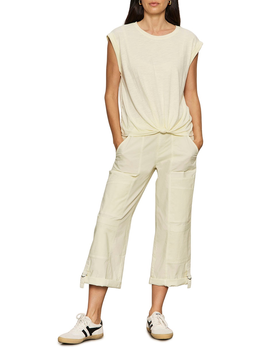 Playera sin manga cuello redondo para mujer 9