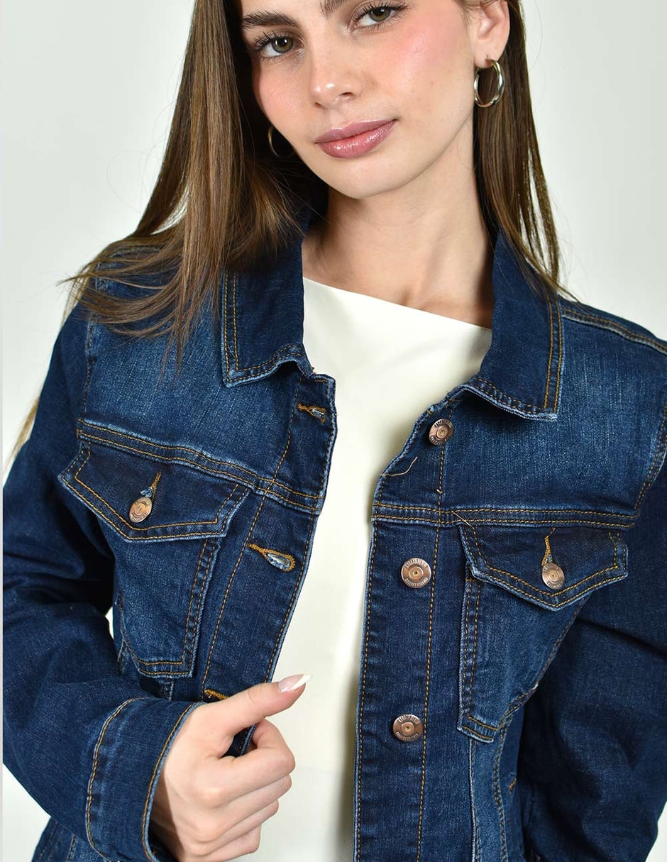Chamarra Roman Fashion de mezclilla para mujer