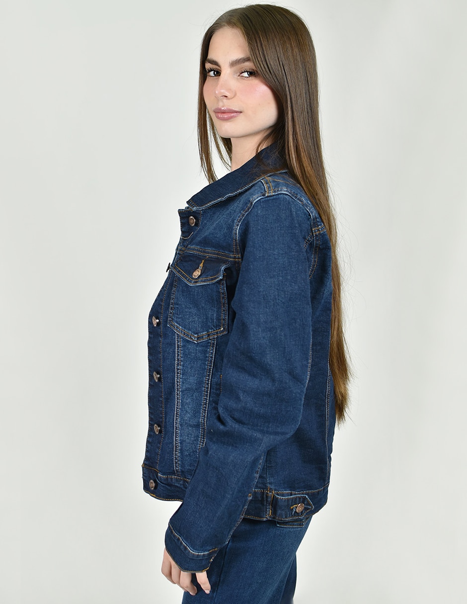 Chamarra Roman Fashion de mezclilla para mujer