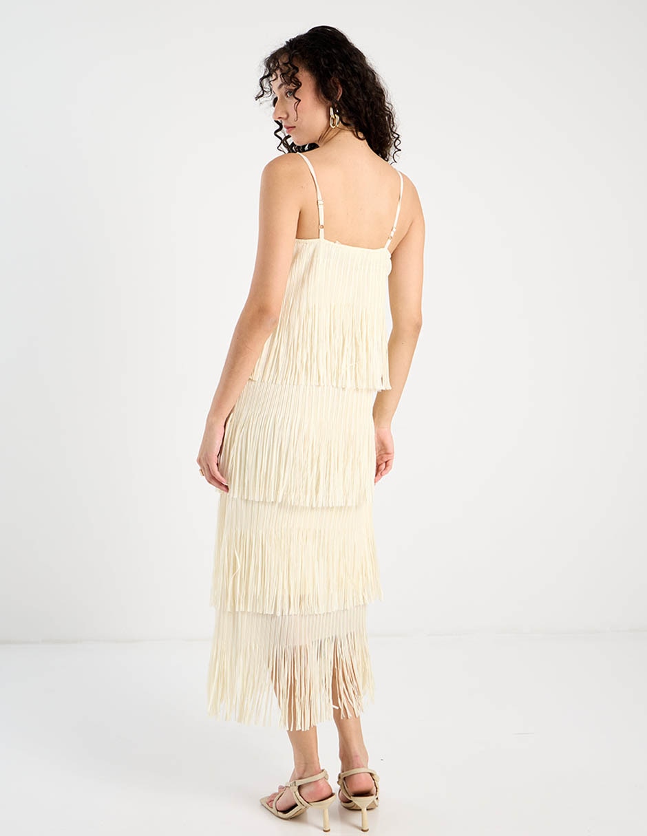 Vestido midi de fiesta escote cuadrado 6