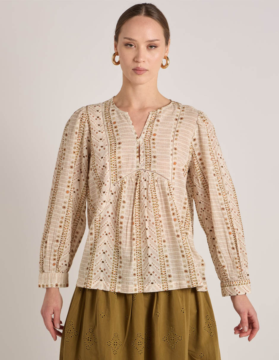 Blusa manga larga para mujer