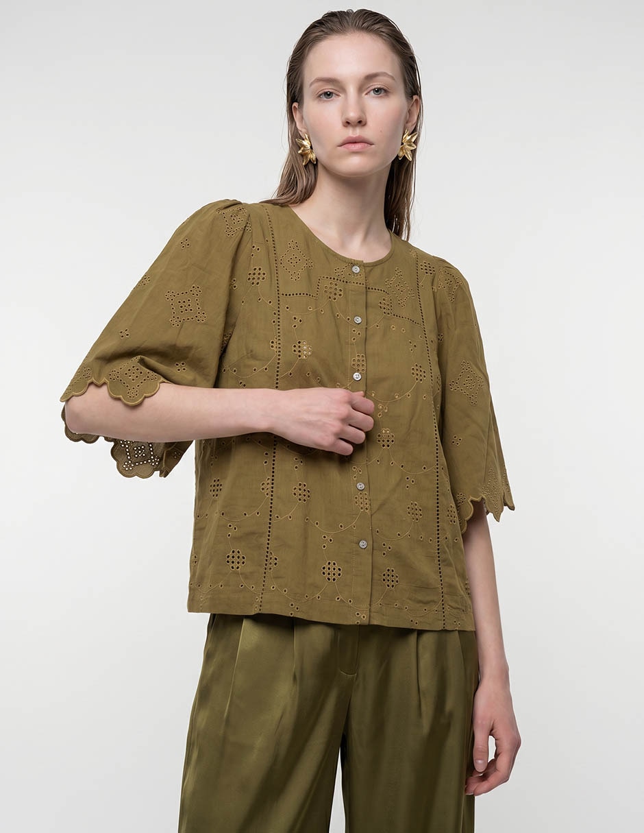 Camisa cold manga 3/4 para mujer