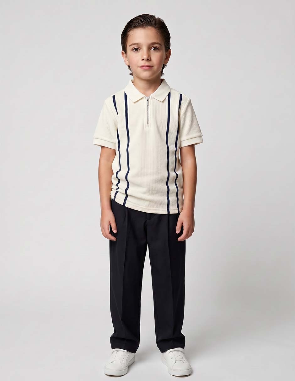 Playera tipo polo de algodón para niño Playera tipo polo de algodón para niño