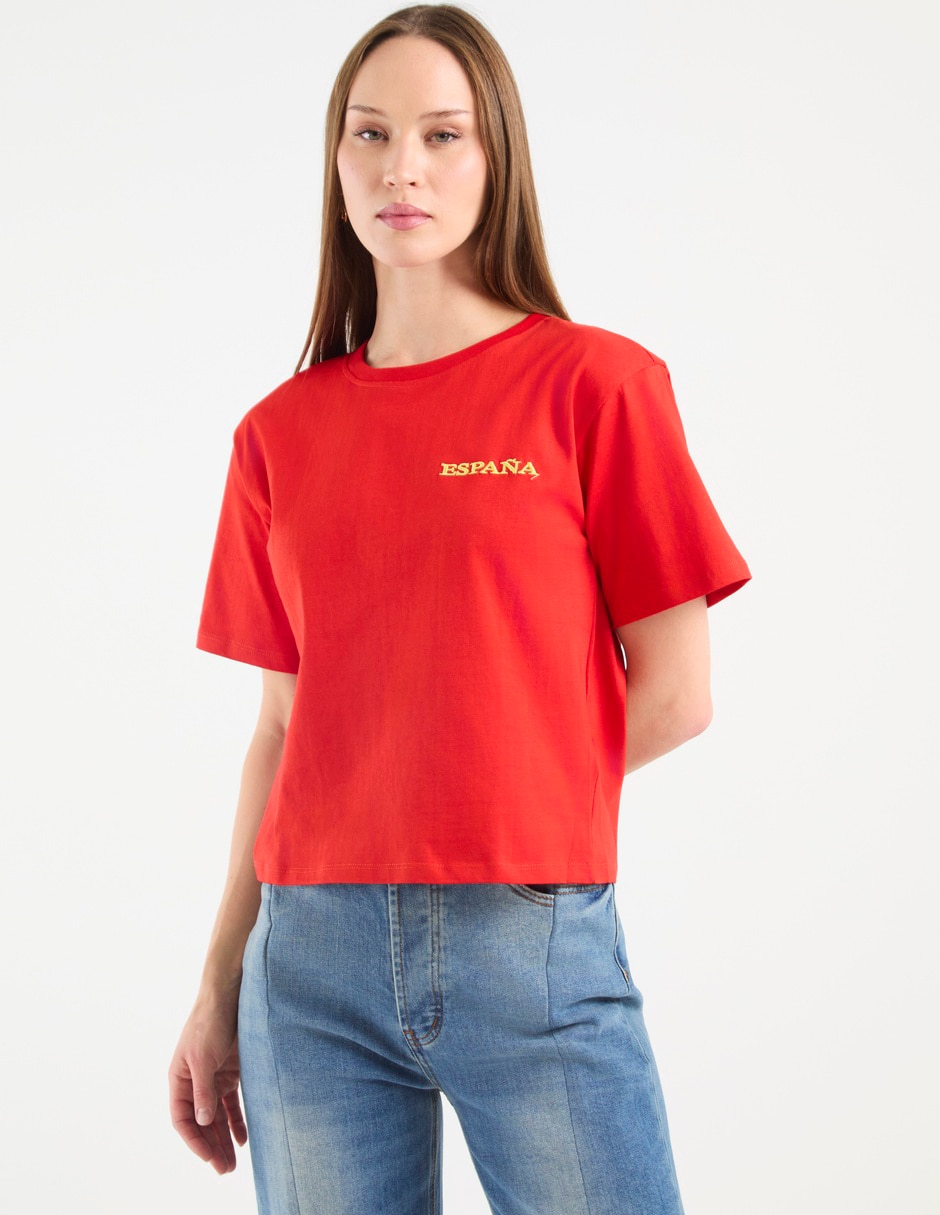 Playera Manga Corta Cuello Redondo Para Mujer
