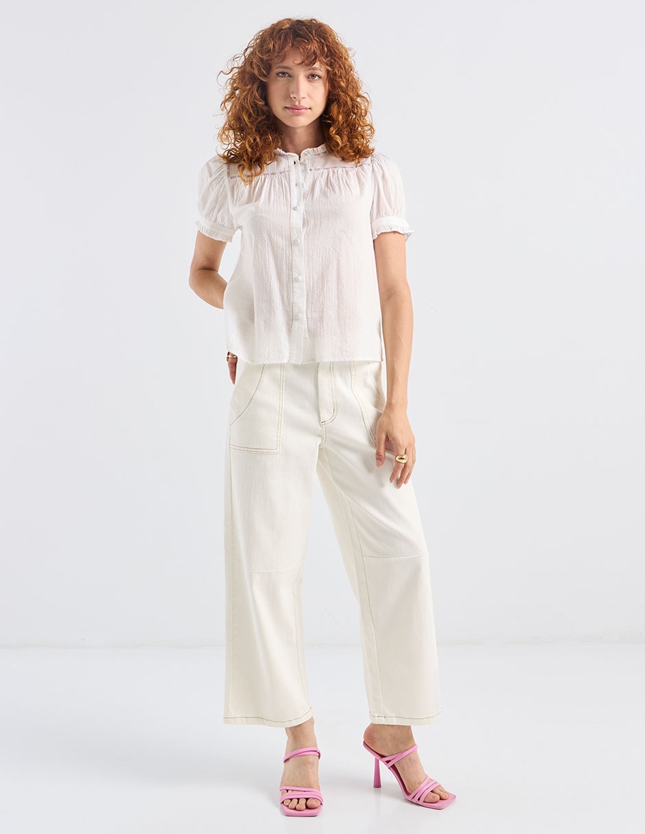 Blusa manga corta para mujer 8