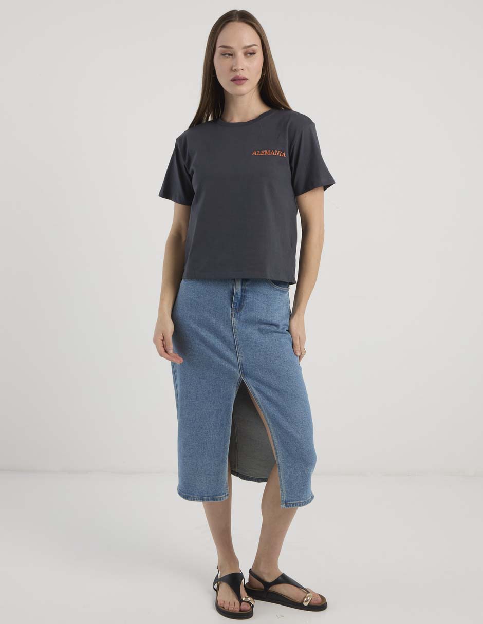 Playera manga corta cuello redondo mujer 4
