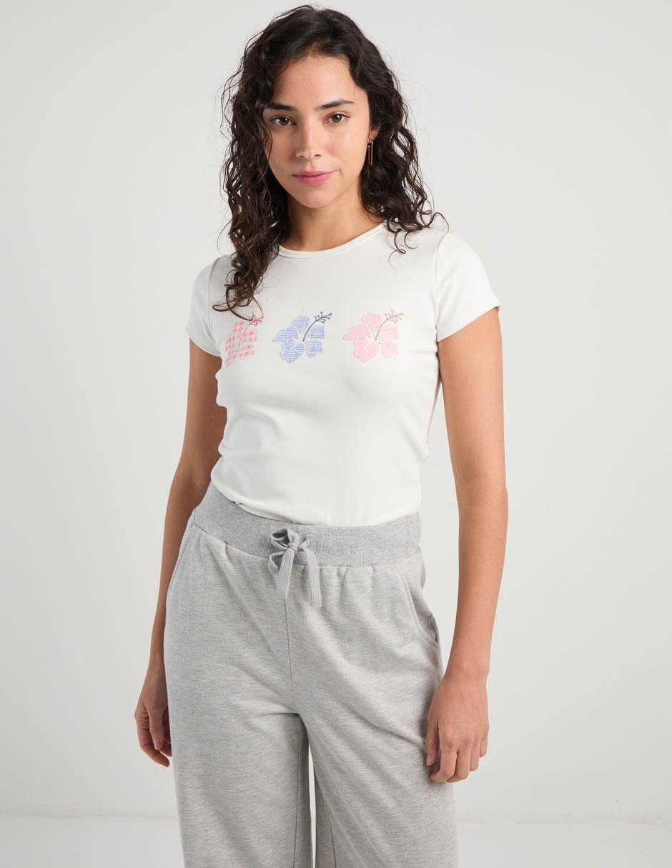 Playera manga corta cuello redondo mujer Playera manga corta cuello redondo mujer