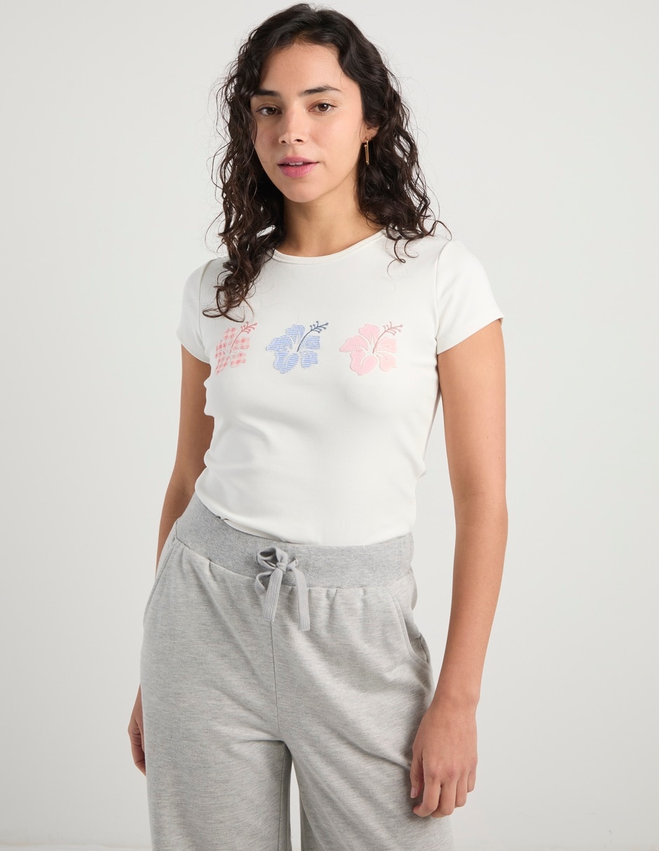 Playera manga corta cuello redondo mujer 6
