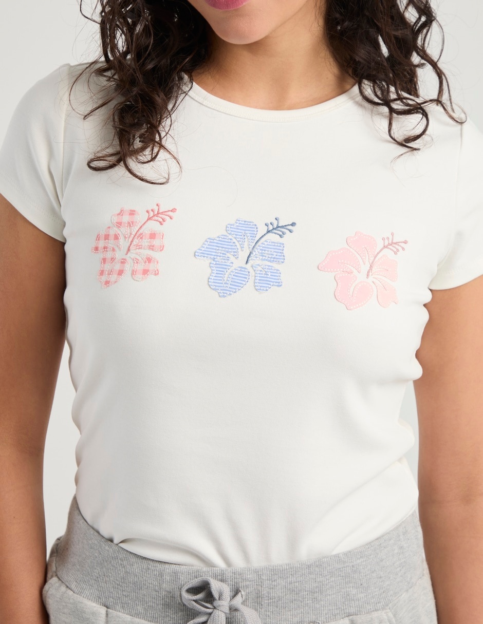 Playera manga corta cuello redondo mujer 4