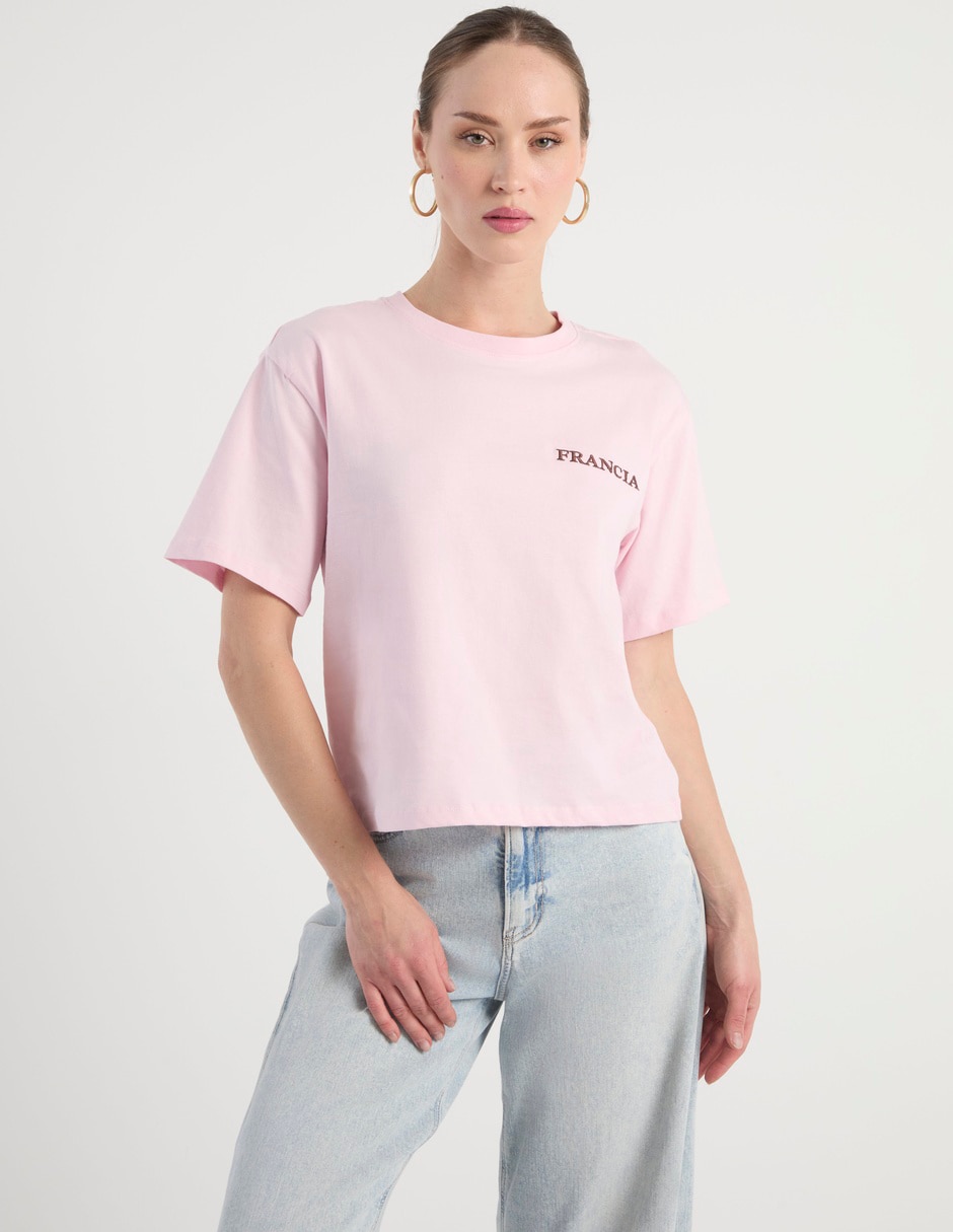 Playera manga corta Francia cuello redondo mujer 5