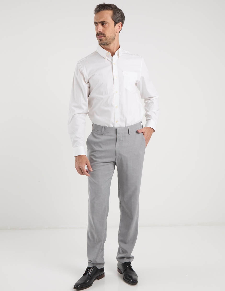 Pantalón formal de vestir slim de poliéster y elastano para hombre 3