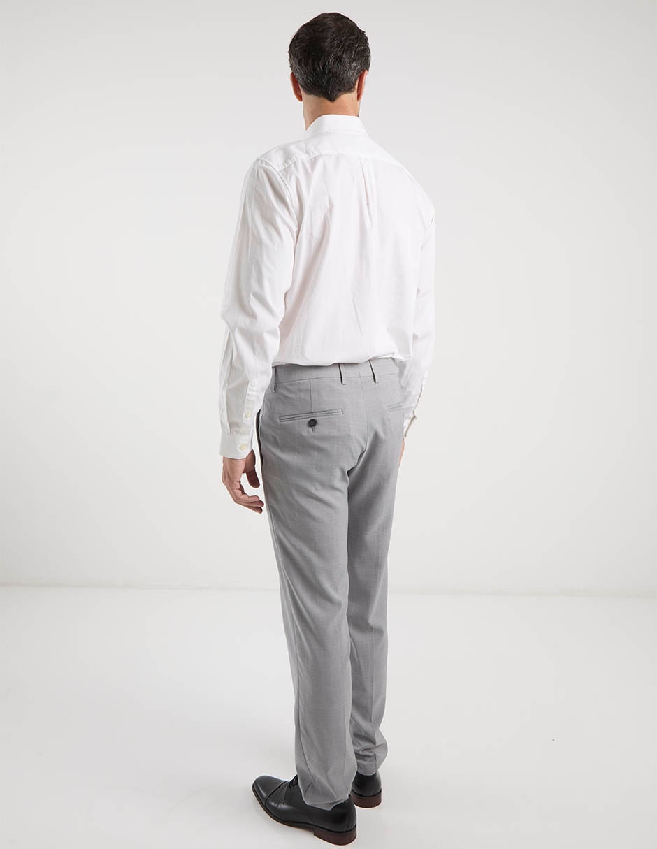 Pantalón formal de vestir slim de poliéster y elastano para hombre 6