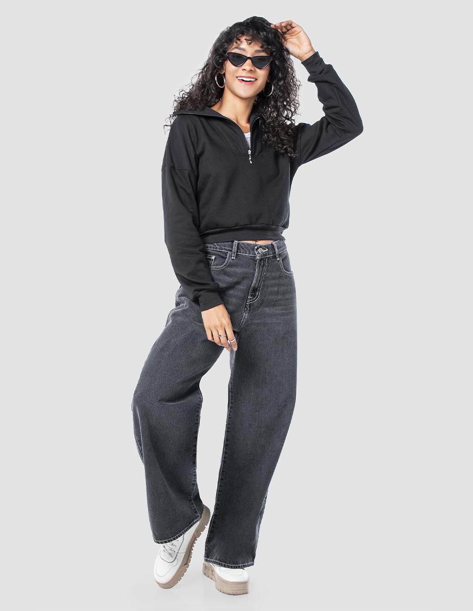 Jeans wide leg wide leg para mujer 6