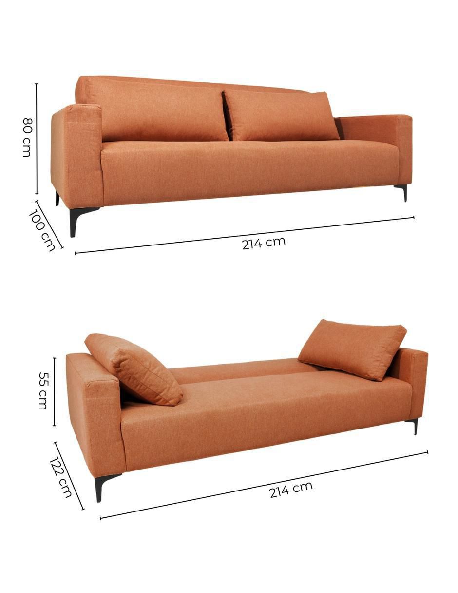 Sofá cama armable Sabina de suede 8