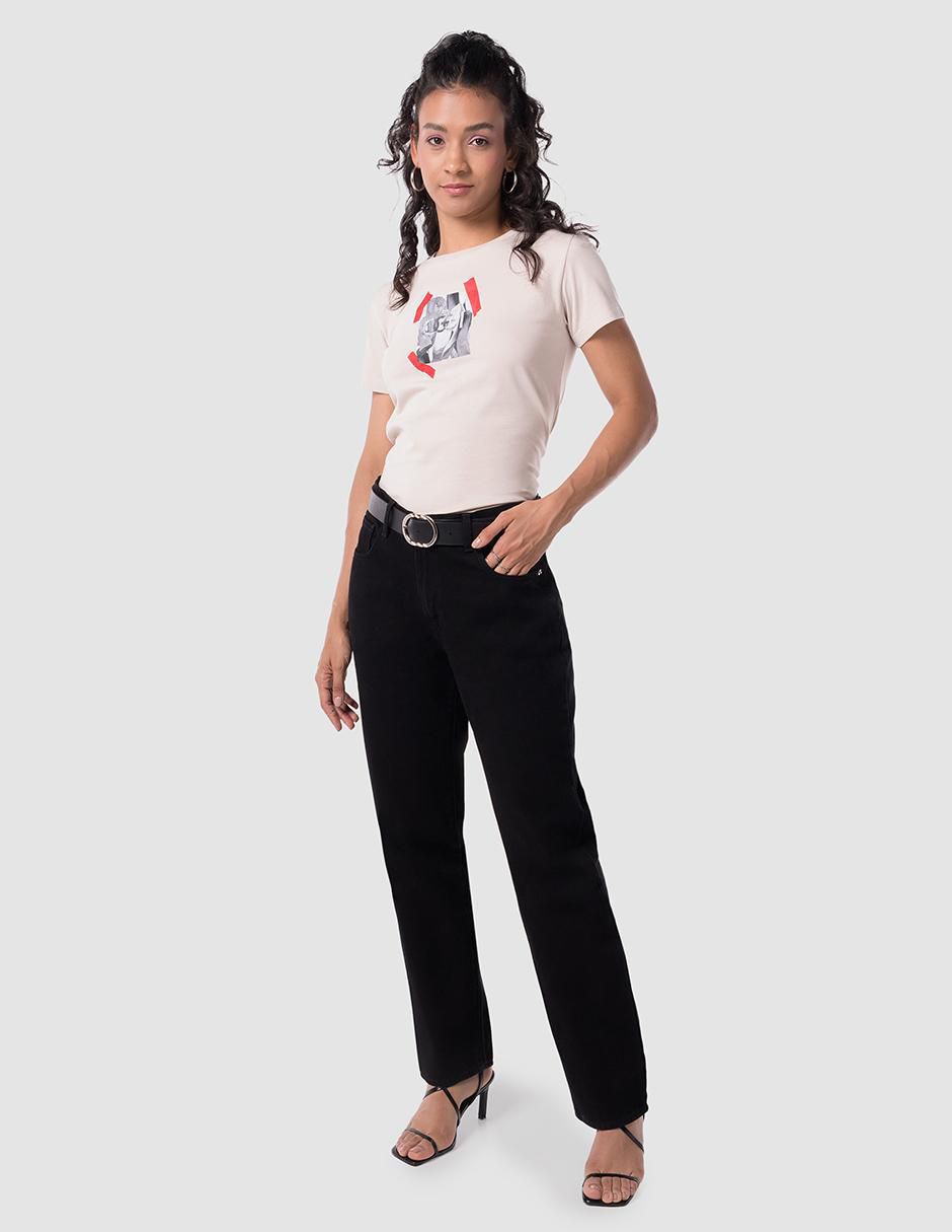 Jeans amplio emotion black para mujer 6
