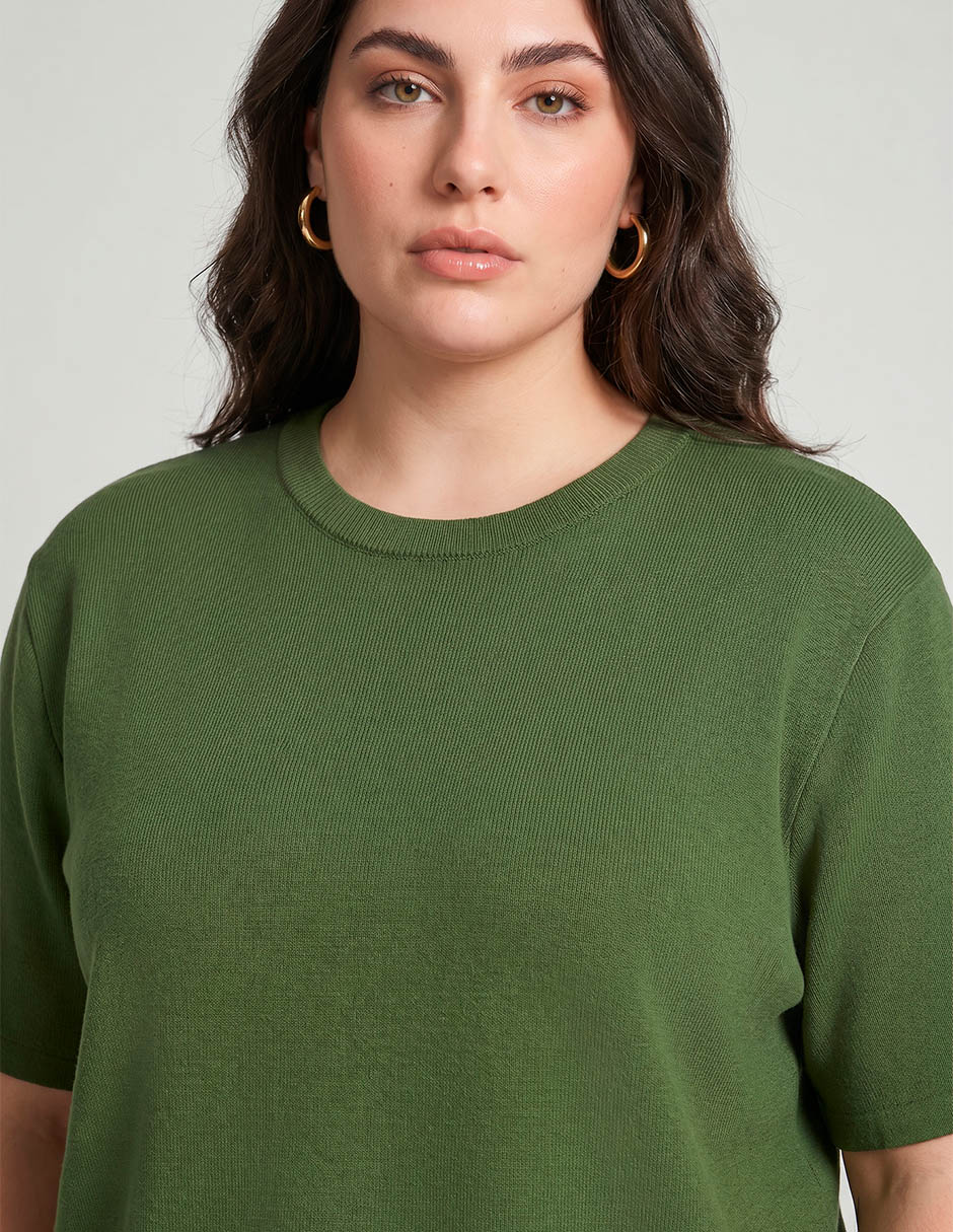 Playera manga corta cuello redondo para mujer 3