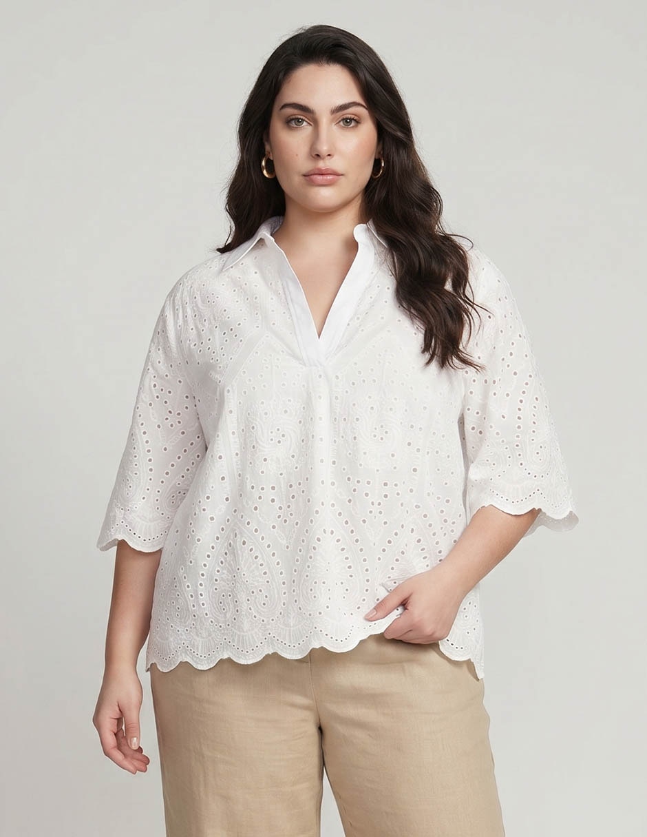 Blusa manga 3/4 para mujer
