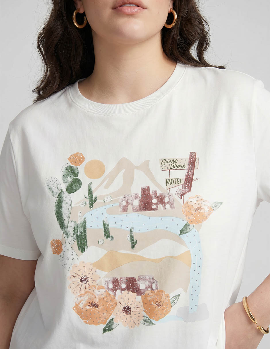 Playera manga corta cuello redondo para mujer 3