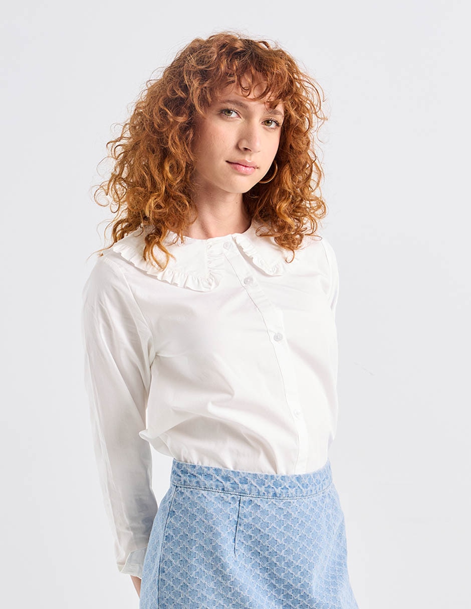 Camisa de algodón manga larga para mujer 6